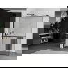 Mexen Kioto+ shower screen with a shelf and rail 80 x 200 cm, Transparent/Black pattern 8 mm, Black - 800-080-121-70-70