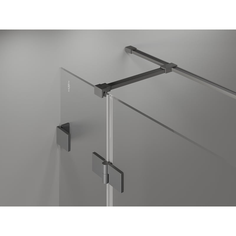 Mexen Lunar T shower enclosure hinged right 120 x 70 cm, transparent, gun metal - 834T-120-070-95-00-P