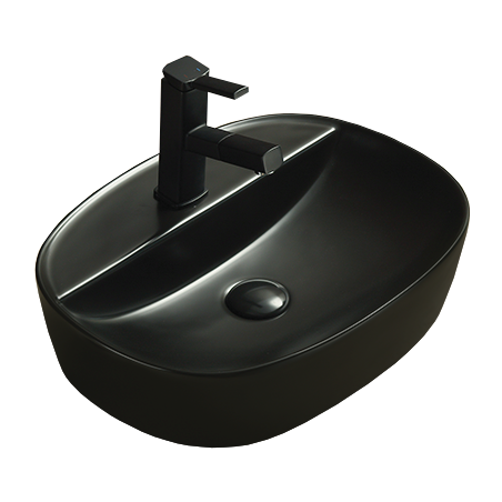 Mexen Iris countertop washbasin 50 x 38 cm, Black matt - 21995085