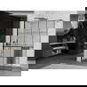 Mexen Kioto+ shower screen with a shelf and rail 140 x 200 cm, Transparent/Black pattern 8 mm, Black - 800-140-121-70-77