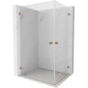 Mexen Lunar-B Duo 80x70 cm Hinged Shower Enclosure, Transparent, Brushed Copper - 832-080L-070P-65-00