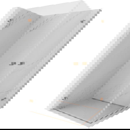 Mexen Lunar-B Duo hinged shower enclosure 100 x 70 cm, transparent, brushed copper - 832-100L-070P-65-00