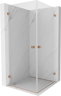 Mexen Lunar-B Duo swing shower cabin 80 x 80 cm, transparent, brushed copper - 832-080L-080P-65-00