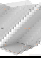 Mexen Lunar-B Duo 90 x 80 cm Hinged Shower Enclosure, Transparent, Brushed Copper - 832-090L-080P-65-00