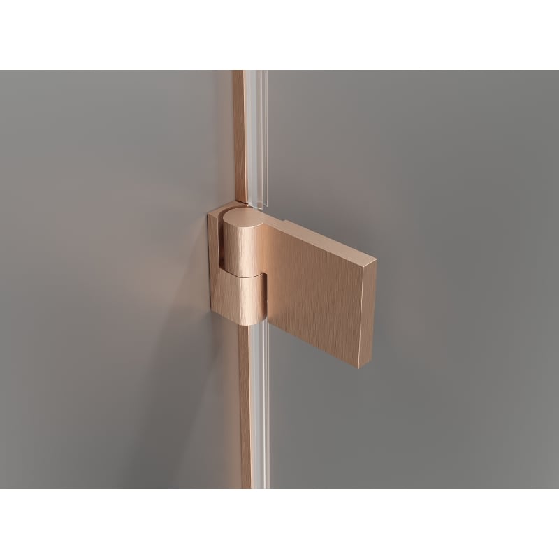 Mexen Lunar-B Duo Hinged Shower Enclosure 100 x 80 cm, Transparent, Brushed Copper - 832-100L-080P-65-00