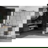 Mexen Kioto+ shower screen with a shelf and rail 120 x 200 cm, Transparent/Black pattern 8 mm, Black - 800-120-121-70-78