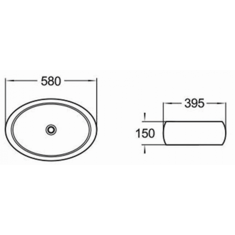Mexen Abril countertop washbasin 58 x 39 cm, black - 22015866