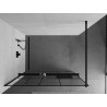 Mexen Kioto+ shower wall with shelf Walk-in 140 x 200 cm, black pattern, black - 800-140-121-70-78