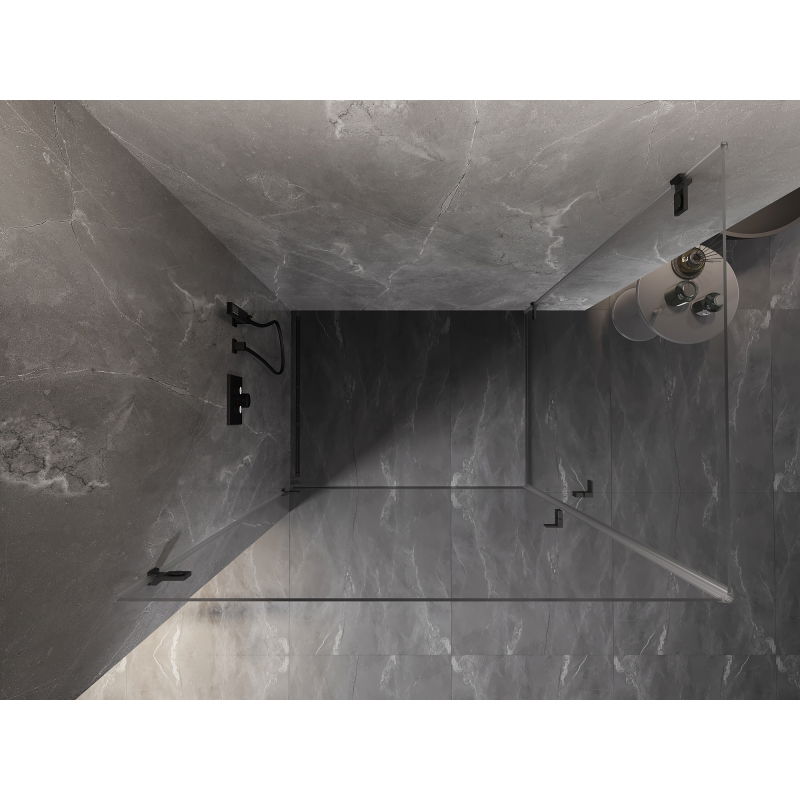 Mexen Lunar-B Duo pivot shower enclosure 80 x 75 cm, transparent, brushed gun gray - 832-080L-075P-66-00