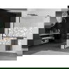 Mexen Kioto+ shower screen with a shelf and rail 110 x 200 cm, Transparent/White pattern 8 mm, Black - 800-110-121-70-85