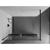 Mexen Kioto+ shower wall with shelf Walk-in 130 x 200 cm, white pattern, black - 800-130-121-70-85