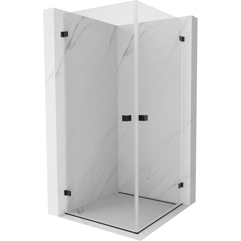 Mexen Lunar-B Duo pivot shower enclosure 70 x 70 cm, transparent, black - 832-070L-070P-70-00