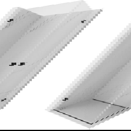 Mexen Lunar-B Duo Hinged Shower Cabin 75 x 70 cm, Transparent, Black - 832-075L-070P-70-00