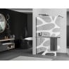 Mexen Kioto+ shower wall with shelf Walk-in 80 x 200 cm, white wave, black - 800-080-121-70-97