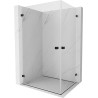 Mexen Lunar-B Duo 100 x 80 cm Swing Shower Enclosure, Transparent, Black - 832-100L-080P-70-00