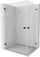 Mexen Lunar-B Duo 100 x 80 cm Swing Shower Enclosure, Transparent, Black - 832-100L-080P-70-00