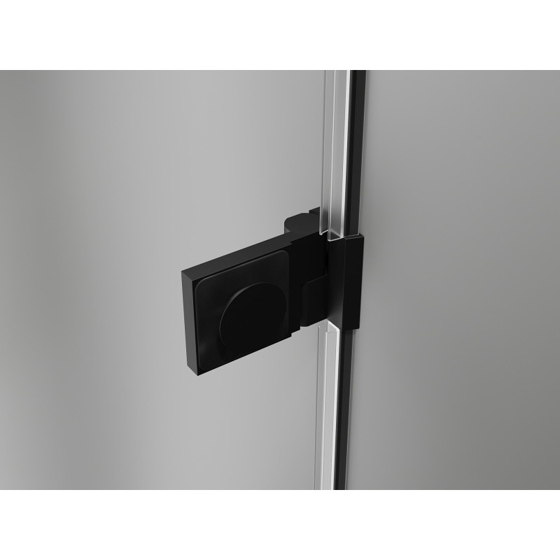 Mexen Lunar-B Duo 100 x 80 cm Swing Shower Enclosure, Transparent, Black - 832-100L-080P-70-00