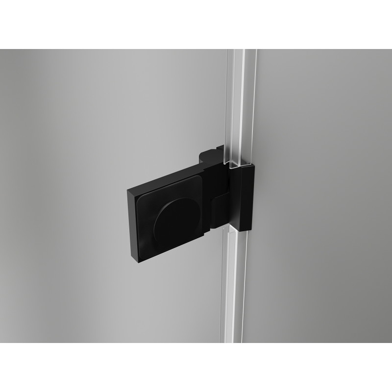 Mexen Lunar-B Duo 100 x 80 cm Swing Shower Enclosure, Transparent, Black - 832-100L-080P-70-00
