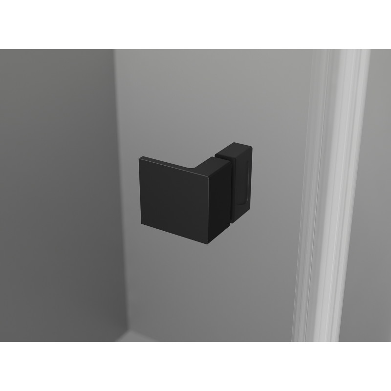 Mexen Lunar-B Duo 100 x 80 cm Swing Shower Enclosure, Transparent, Black - 832-100L-080P-70-00