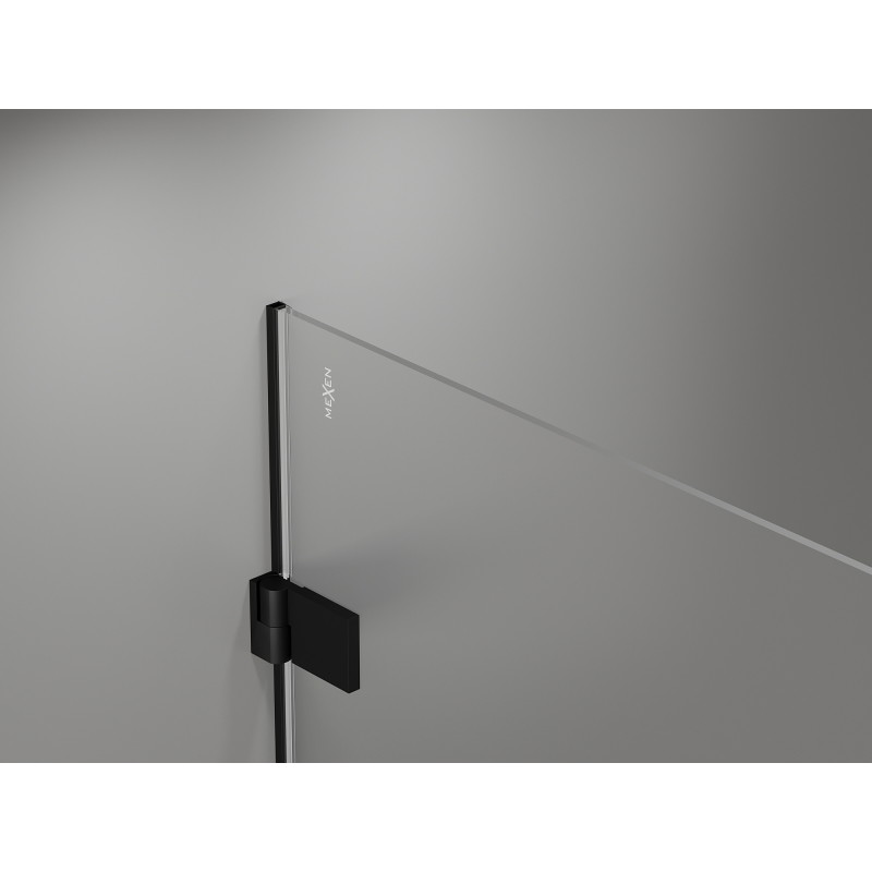 Mexen Lunar-B Duo 100 x 80 cm Swing Shower Enclosure, Transparent, Black - 832-100L-080P-70-00