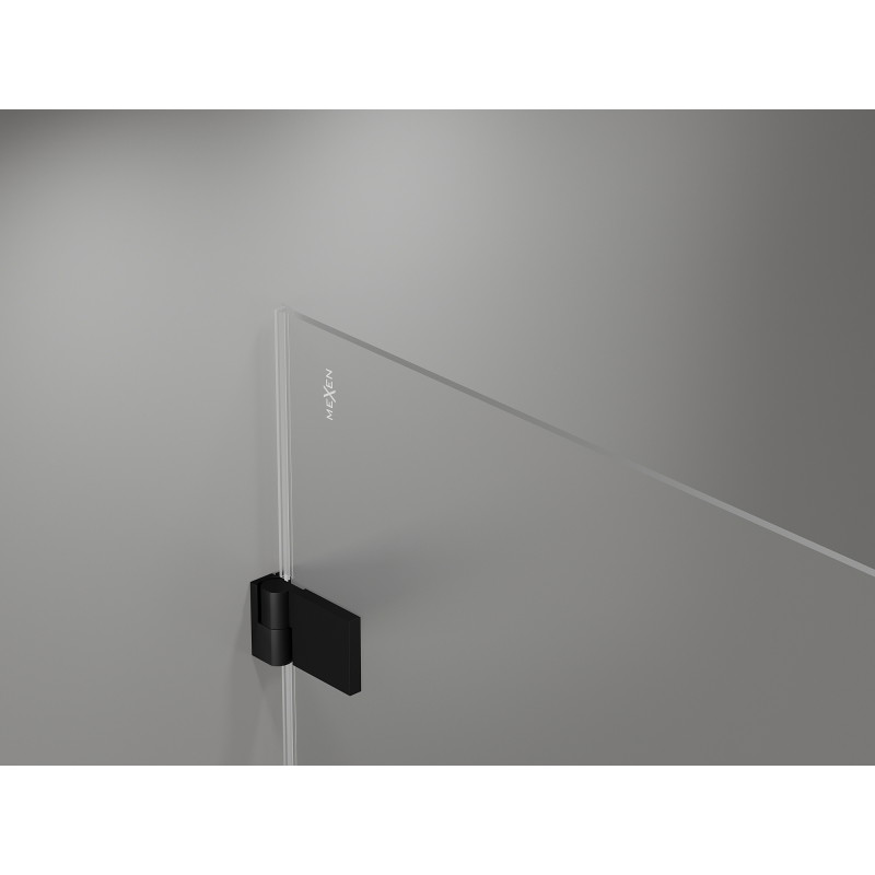 Mexen Lunar-B Duo 100 x 80 cm Swing Shower Enclosure, Transparent, Black - 832-100L-080P-70-00