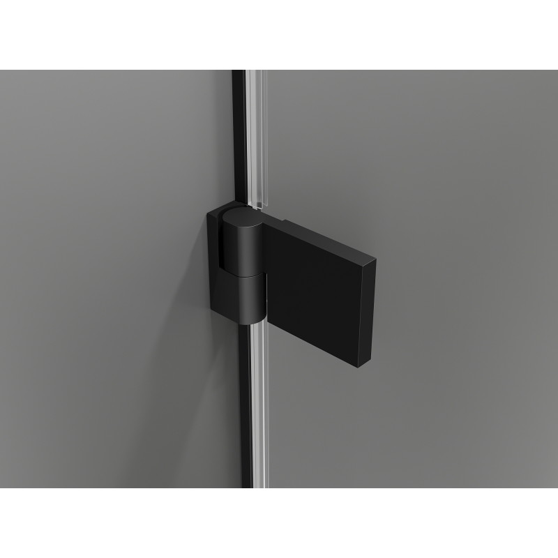Mexen Lunar-B Duo 100 x 80 cm Swing Shower Enclosure, Transparent, Black - 832-100L-080P-70-00