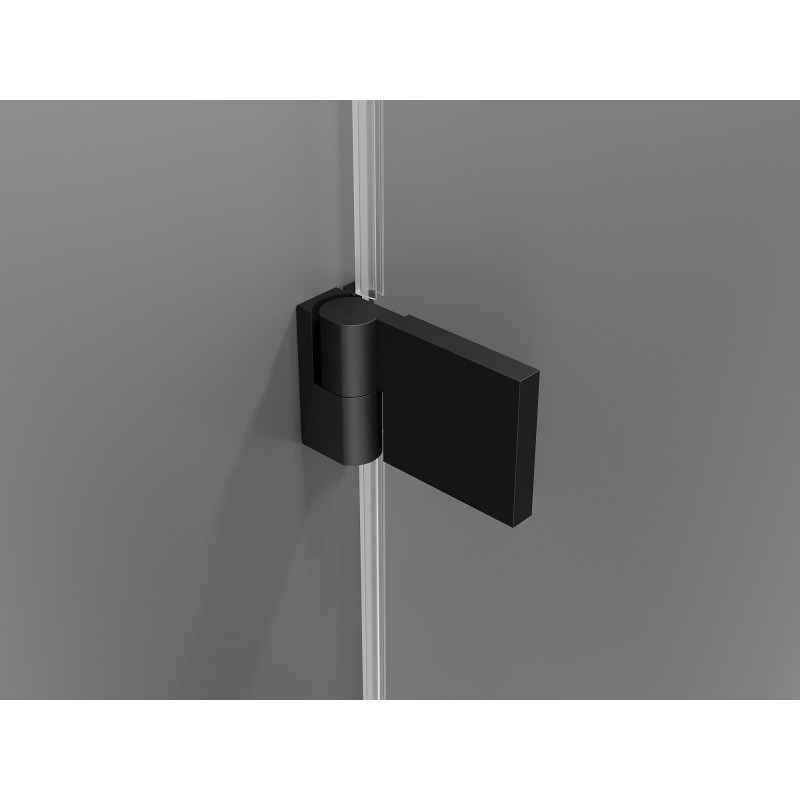 Mexen Lunar-B Duo 100 x 80 cm Swing Shower Enclosure, Transparent, Black - 832-100L-080P-70-00