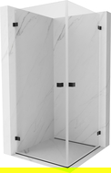 Mexen Lunar-B Duo 85 x 85 cm Hinged Shower Enclosure, Transparent, Black - 832-085L-085P-70-00