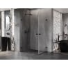Mexen Lunar-B Duo 100 x 95 cm Hinged Shower Enclosure, Transparent, Black - 832-100L-095P-70-00