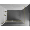 Mexen Kioto+ shower wall with shelf Walk-in 70 x 200 cm, transparent/frosted, gold - 800-070-121-50-35