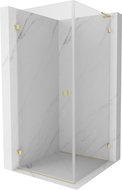 Mexen Lunar-B L Hinged Shower Enclosure Left 70 x 70 cm, Transparent, Brushed Gold - 832L-070-070-55-00-L