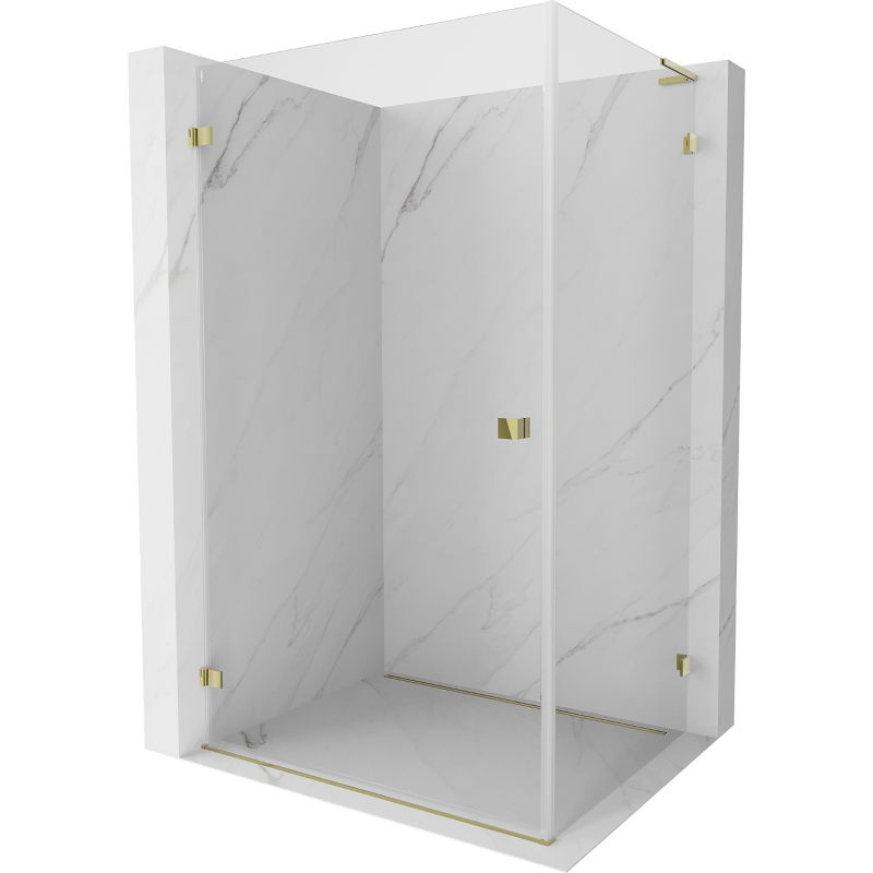 Mexen Lunar-B L hinged shower enclosure left 100 x 90 cm, transparent, gold - 832L-100-090-50-00-L