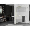 Mexen Kioto+ shower wall with shelf Walk-in 110 x 200 cm, clear/frosted, gold - 800-110-121-50-35