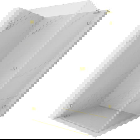 Mexen Lunar-B L left hinged shower cabin 80 x 70 cm, transparent, brushed gold - 832L-080-070-55-00-L