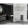 Mexen Kioto+ Walk-in shower screen with shelf 120 x 200 cm, transparent/frosted, gold - 800-120-121-50-35