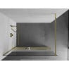 Mexen Kioto+ shower wall with shelf Walk-in 120 x 200 cm, transparent/frosted, gold - 800-120-121-50-35