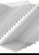 Mexen Lunar-B L hinged shower cabin left 100 x 70 cm, transparent, brushed gold - 832L-100-070-55-00-L