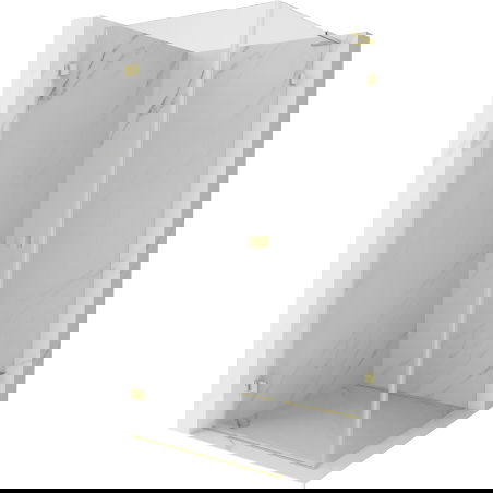 Mexen Lunar-B L shower cabin with left hinged door 80 x 80 cm, transparent, brushed gold - 832L-080-080-55-00-L