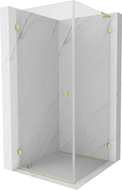 Mexen Lunar-B L Pivot Shower Enclosure Left 100 x 100 cm, Transparent, Brushed Gold - 832L-100-100-55-00-L