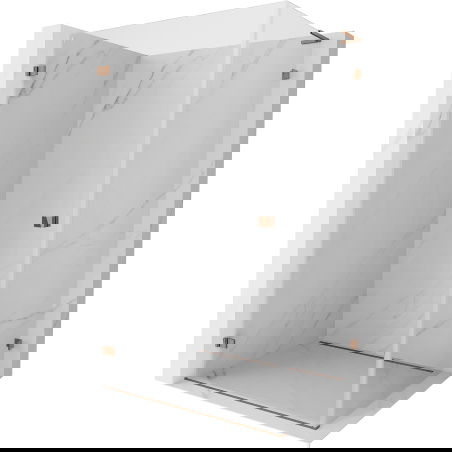 Mexen Lunar-B L left hinged shower cabin 85 x 70 cm, transparent, rose gold - 832L-085-070-60-00-L