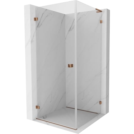 Mexen Lunar-B L left swing shower enclosure 80 x 80 cm, transparent, rose gold - 832L-080-080-60-00-L