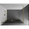 Mexen Kioto+ shower wall with shelf Walk-in 90 x 200 cm, graphite, gold - 800-090-121-50-40