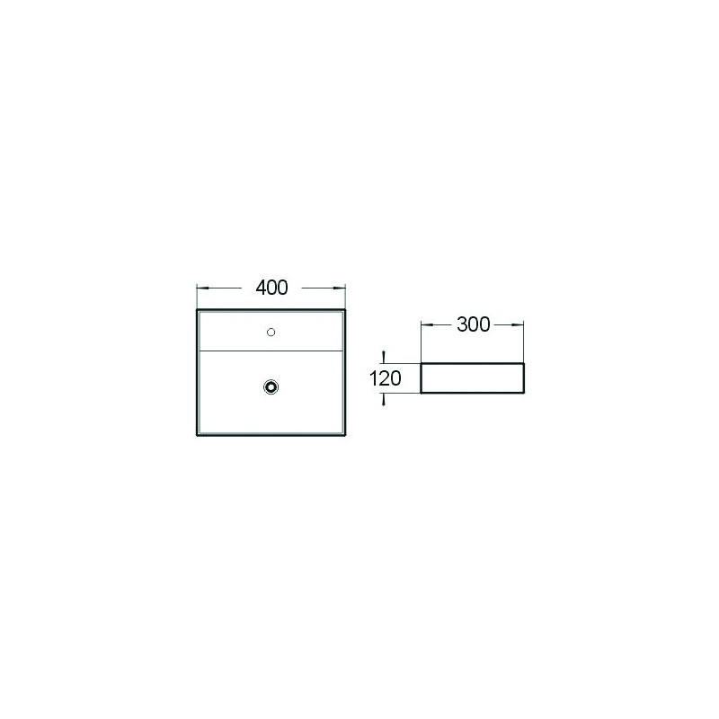 Mexen Mini countertop basin 40 x 30 cm, white - 21094000