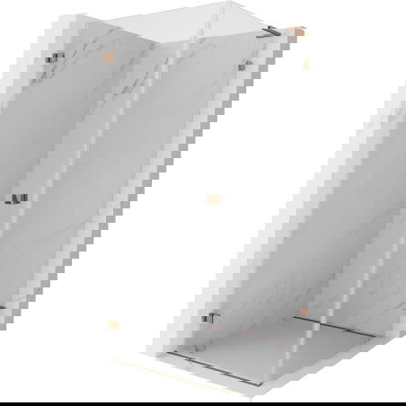 Mexen Lunar-B L left hinge shower cabin 100 x 100 cm, transparent, rose gold - 832L-100-100-60-00-L