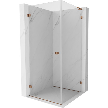 Mexen Lunar-B L shower enclosure hinged left 100 x 100 cm, transparent, rose gold - 832L-100-100-60-00-L