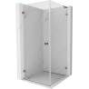 Mexen Lunar-B L shower enclosure hinged left 100 x 100 cm, transparent, rose gold - 832L-100-100-60-00-L