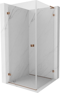 Mexen Lunar-B L shower enclosure hinged left 100 x 100 cm, transparent, rose gold - 832L-100-100-60-00-L