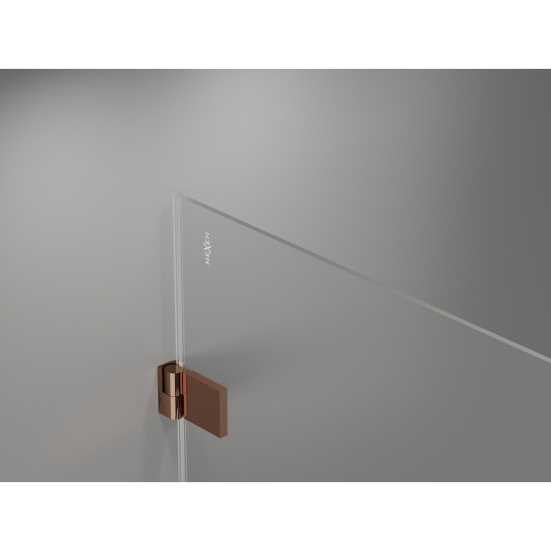 Mexen Lunar-B L shower enclosure hinged left 100 x 100 cm, transparent, rose gold - 832L-100-100-60-00-L