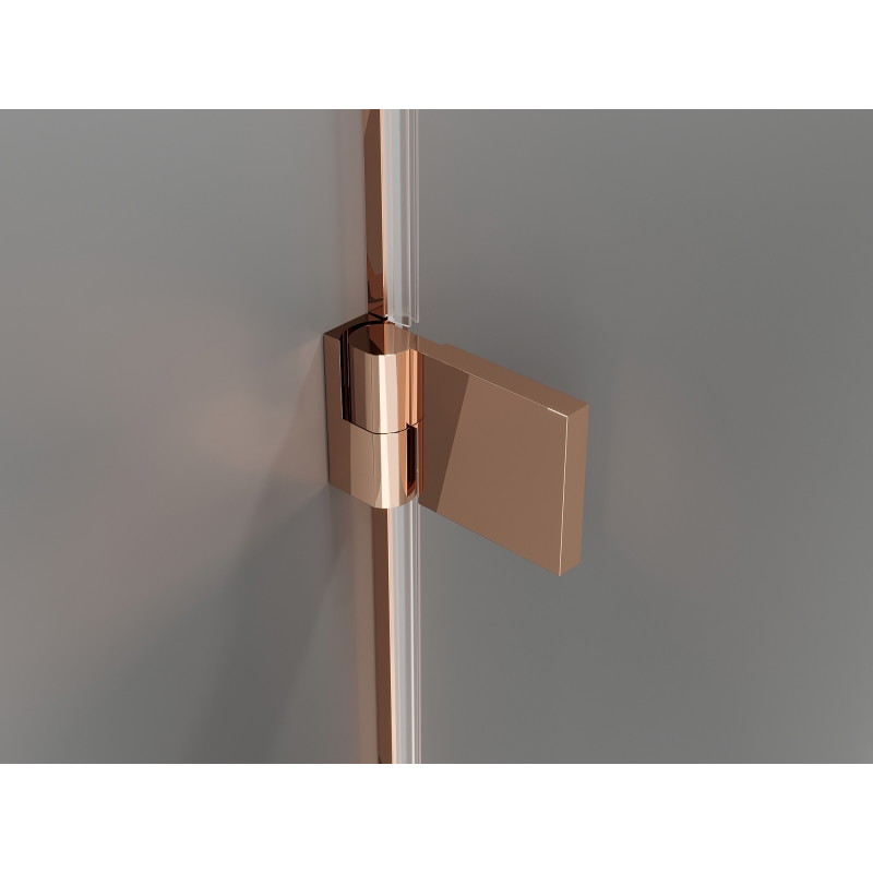Mexen Lunar-B L shower enclosure hinged left 100 x 100 cm, transparent, rose gold - 832L-100-100-60-00-L
