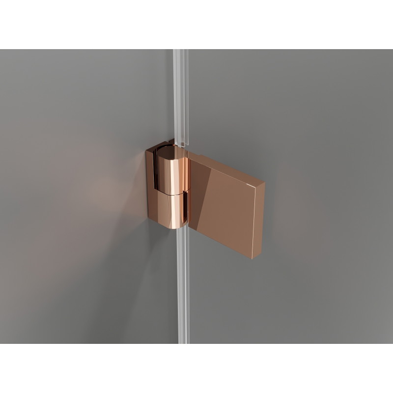 Mexen Lunar-B L shower enclosure hinged left 100 x 100 cm, transparent, rose gold - 832L-100-100-60-00-L